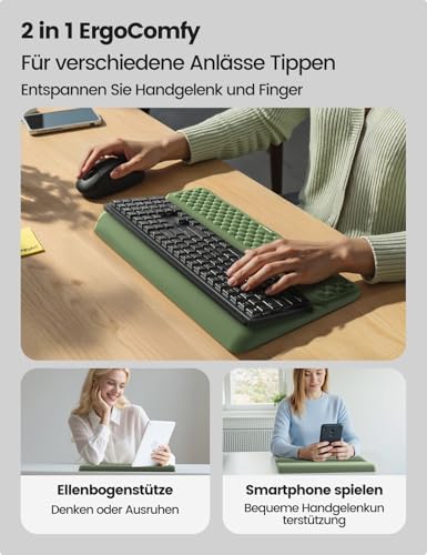 Image of Vaydeer Wrist Rest with Keyboard Stand, Computer Wrist Support Pad, Ergonomic Keyboard Riser Holder Lifter Tray with Wrist Pad, Soft Memory Foam Desk Cushion, Palm Hand Typing for Office Home School