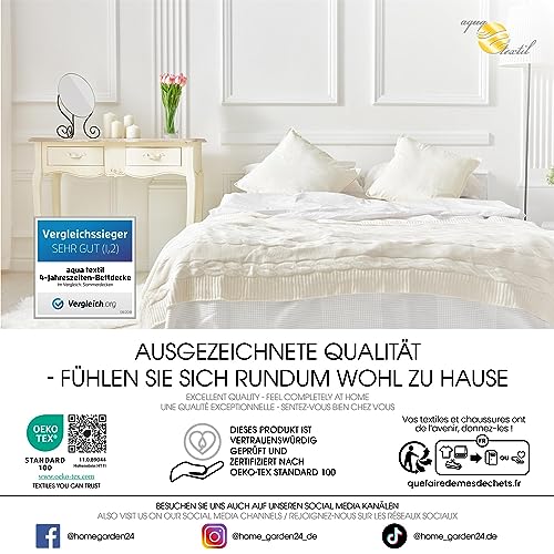 aqua-textil 4 Jahreszeiten Bettdecke 200x220cm Decken zusammengeknöpft Winter 1350g Sommer 1000g klimaregulierend Oeko-TEX – Ansicht 6