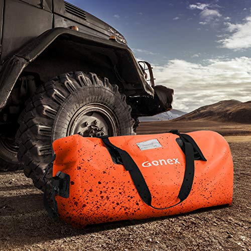 Gonex 60L Large Waterproof Duffle, Durable Travel Dry Duffel Bag for Kayaking Boating Fishing Outdoor Adventure Orange