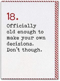 Brainbox Candy - Age 18th Age Funny Cool Happy Birthday Card - '18 Years of Awesomeness' - For Son Daughter Grandchild Him Her Boyfriend Girlfriend Son Daughter Niece Nephew