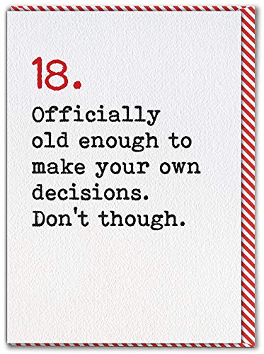 Brainbox Candy 18th Birthday | Age Card | Funny Humorous | Officially Old Enough | Sold