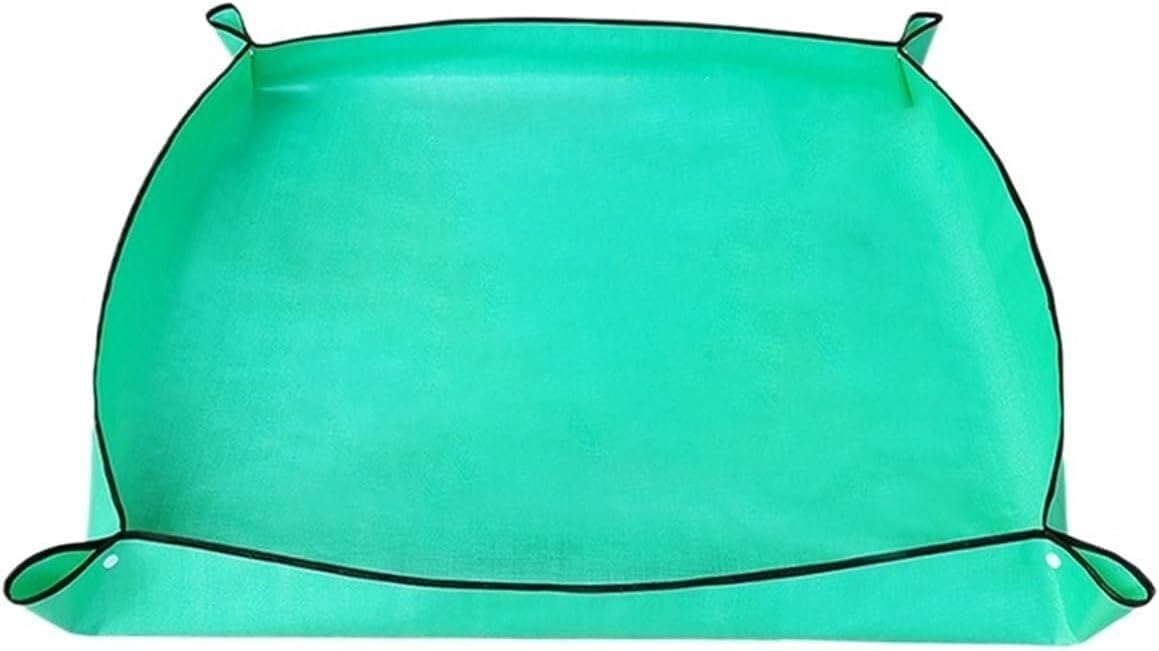 ESESE Foldable Plant Repotting Mat Garden Potting Pad Tray, Planting Waterproof Transplanting Flower Pot Reusable Gardening Accessories For Indoor(Green66x66cm)