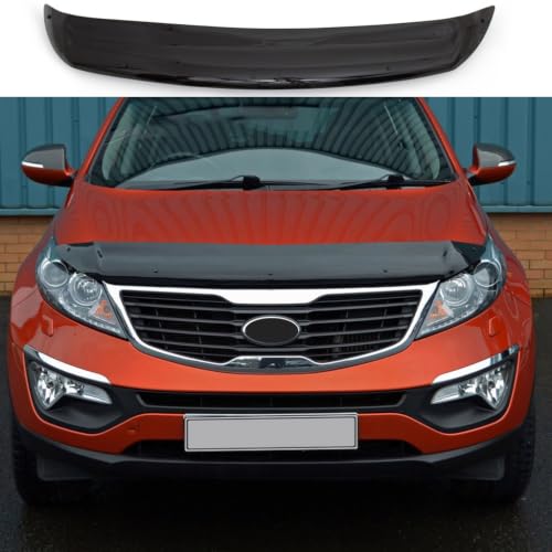Hood Deflector for Kia Sportage 2011-2015 Bonnet Protector – Gloss Black Bug Shield Acrylic Smoke Stone Guard Protector