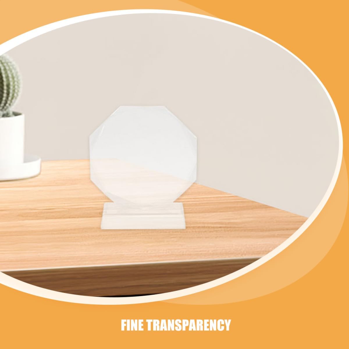 Crystal Trophy Award Octagon-Shaped 15cm Plaque Sublimation Ornament Blank Commemorative Memorial Plaque for Employee Recognition Graduation Celebration