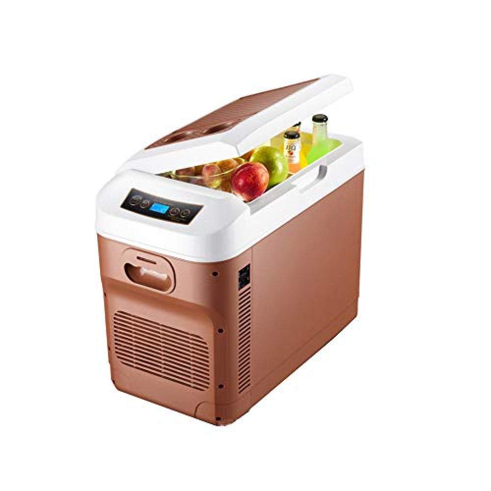 ZLM Mini Frigorifero Portatile per Auto, scaldavivande Domestico Compatto, 28L 28L Dc12V / 24V, Ac220V Marrone
