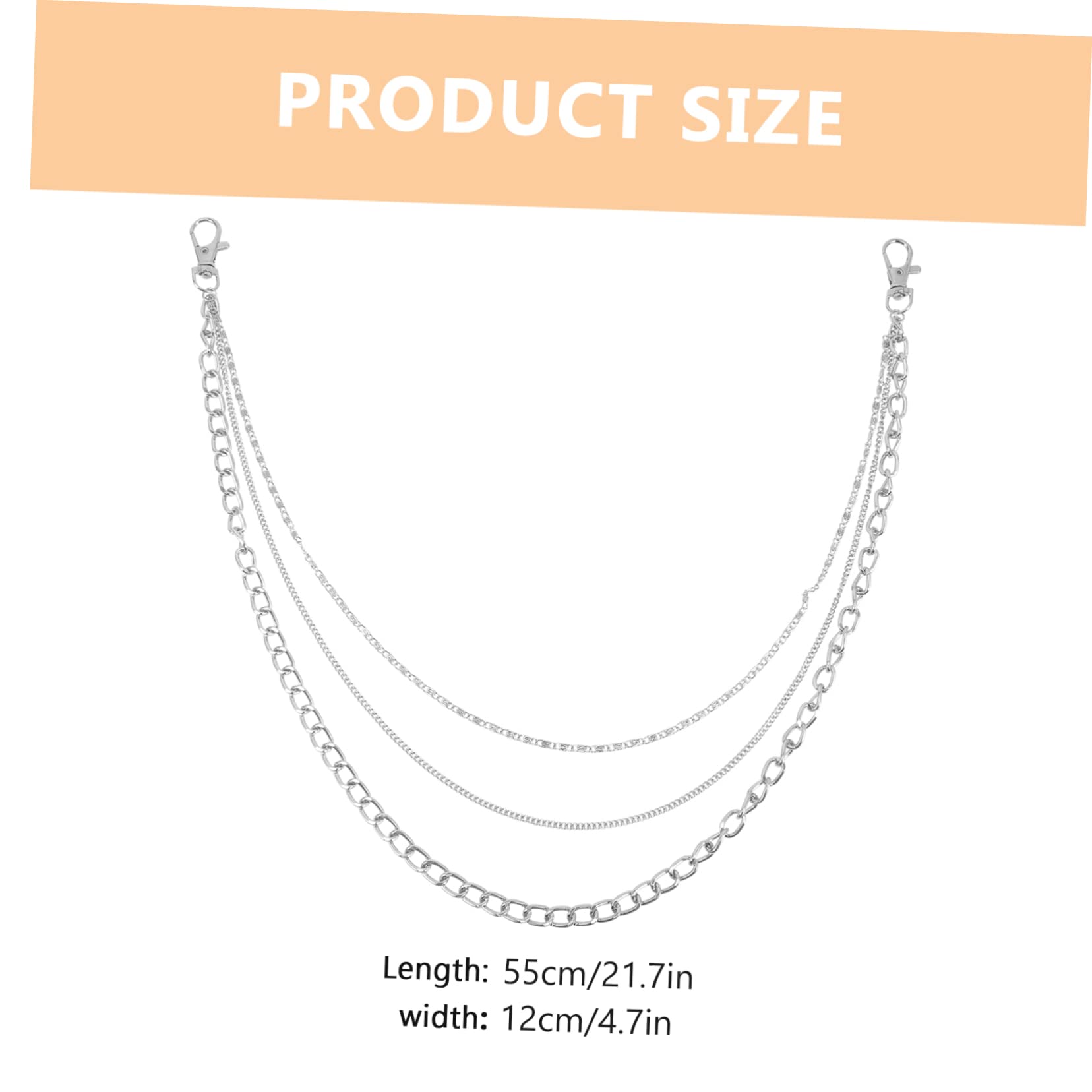 BESTYASH 2pcs Unisex Metal Pant Chains Punk Style Personality Accessory for Men and Women and Fashionable Jean Chains for Casual Wear and Everyday Use