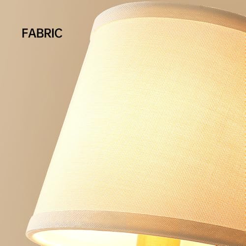 Aplique de pared de tela dorada E14 para pasillo y dormitorio (Pack de 2) 7
