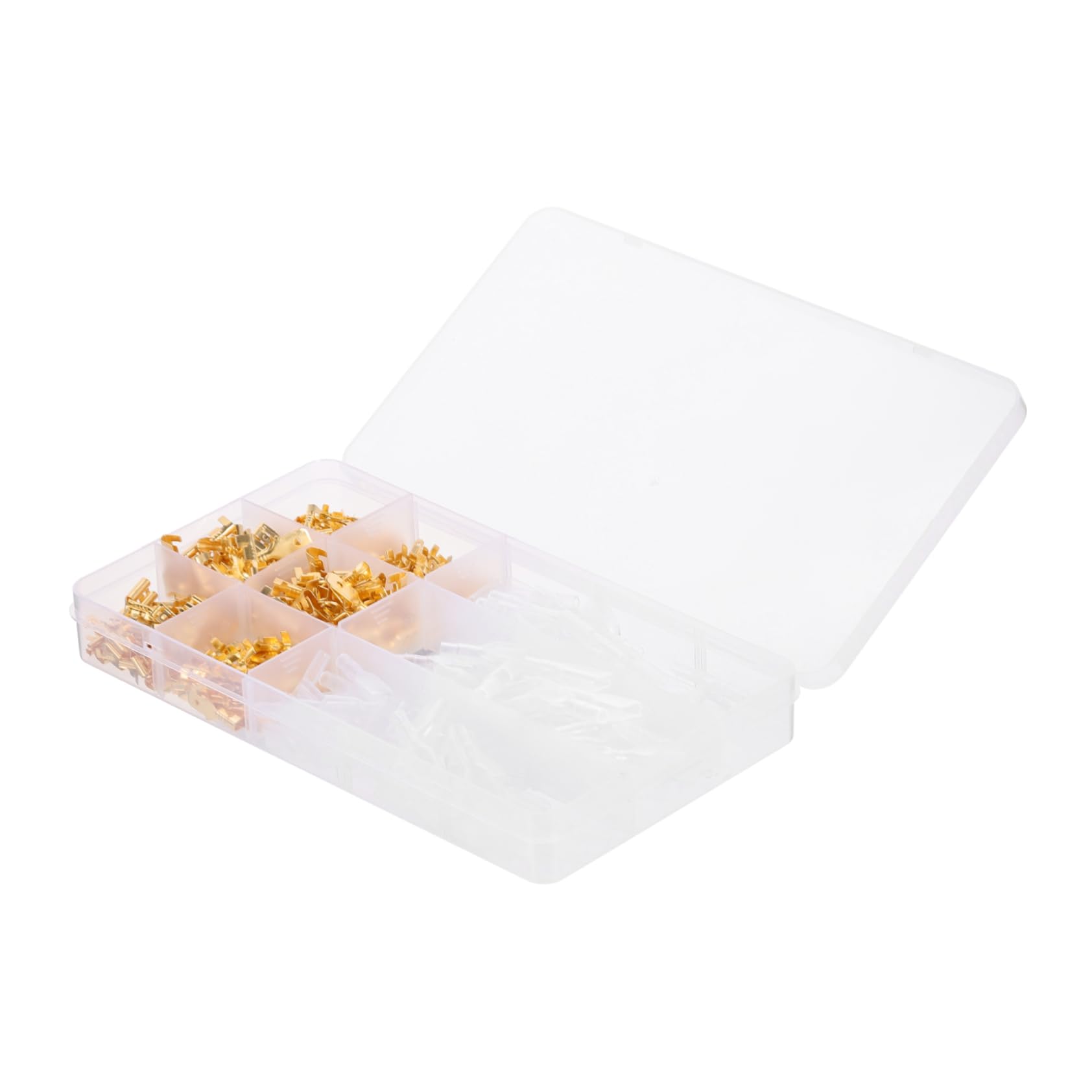 Ciieeo 1 Set Speaker Wire Connector Crimp Terminal Block Assortment 360pcs High Grade Brass Tin-Plated Sleeves 2.8mm/4.8mm/6.3mm Wire Crimp