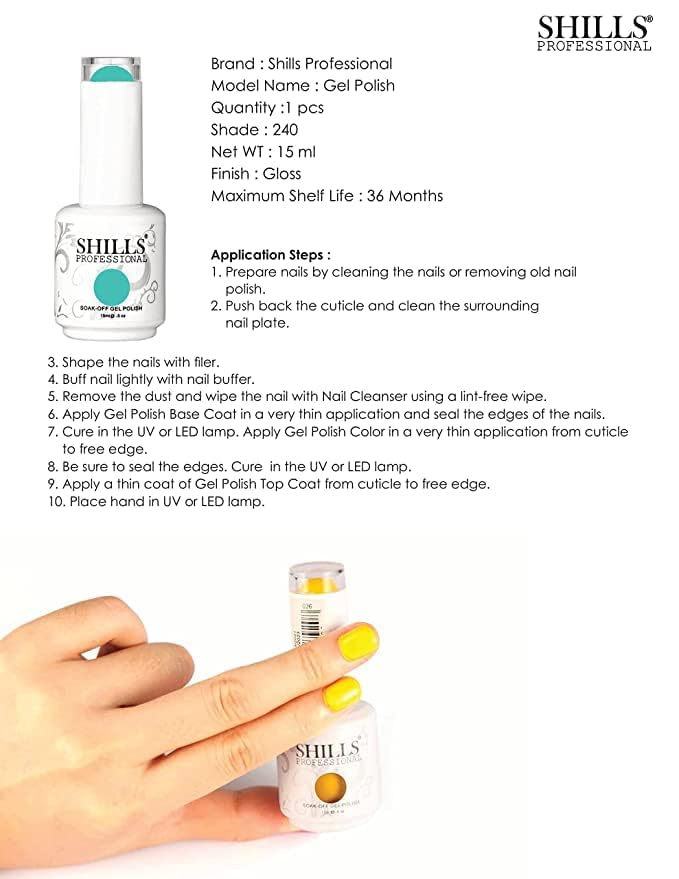 Image of SHILLS PROFESSIONAL UV /LED Soak Off Gel Polish Color shade 25