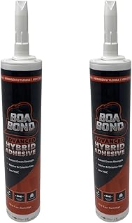 BoaBond Advanced Hybrid Adhesive - Multi-Purpose, Fast Grab, Easy Vertical Installation - Heavy Duty for Construction, Commercial, Caulk, Sealant, or Industrial Applications - Set of 2-10.2oz White