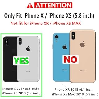 Warsia for iPhone X/Xs Case with HD Screen Protector - Heavy-Duty Tough Rugged Shockproof Protective Case, Black