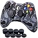 Price comparison product image 9CDeer 1 Piece of Silicone Water Transfer Protective Sleeve Case Cover Skin + 8 Thumb Grips Analog Caps for Xbox 360 Controller, Grey Camouflage