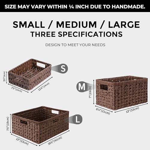 Granny Says WICKERBASKETS-TB2 Rectangle Wicker Storage Baskets For Shelves, Organizing, Waterproof Woven Storage For Toilet Shelf Baskets thumb #8