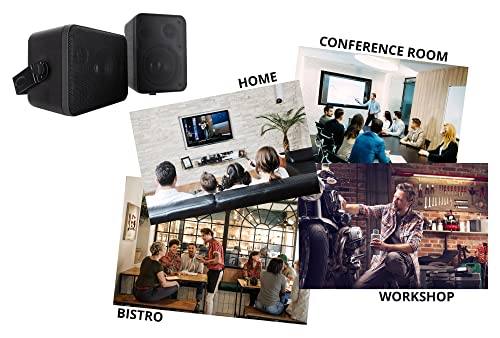 One Control BK MKIII Lautsprecher Paar - Kompakt-Boxen für Installation, Studio oder HiFi-Anwendung - 10 Watt RMS - 4" Woofer, 0,5" Hochtöner - Inkl. Montagebügel zur Wandbefestigung - Schwarz – Bild 6