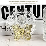 Ezebesta 2PCS Vintage Bathroom Canisters Cute Butterfly Lids Small Thick Clear Glass Jar Set Qtip Holder Dispenser for Cotton Ball & Pads Storage Organization Decor - Image 7