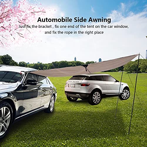 Slan Arrow Versatility Car Awning Camping Car Tail Tent Waterproof Shed 210D Silver Coated Oxford Cloth Tent For Outdoor Activities Like Camping Mountaineering Fishing For Vehicles Suv Rv (Grey) #TOP4