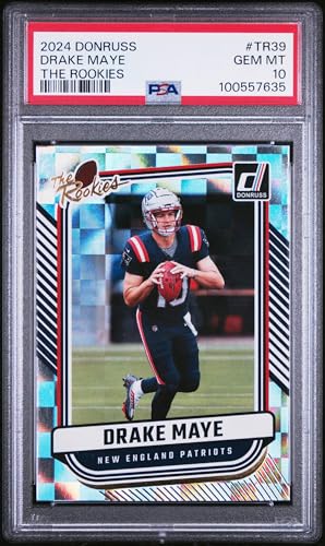 Graded 2024 Panini Donruss Drake Maye #TR39 The Rookies Rookie RC Football Card PSA 10 Gem Mint