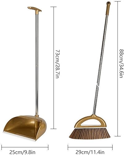 Miniatura 4 de Escoba de mango largo mejorada con recogedor de pie para cocina casera