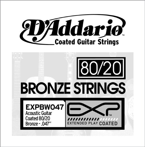 D’Addario EXPBW047 Corde seule en bronze 80/20 avec revêtement Calibre .047 - Les Beatles, Paul McCartney, John Lennon, RIngo Starr, George Harrison D'Addario EXPBW047 Corde seule en bronze 80/20 avec revêtement Calibre .047