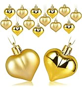 Liitrton 15 PCS Heart Shaped Decorations for Christmas Tree Party Decor Valentine's Day Hanging O...