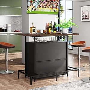 Littletreehomebarunitcabinetwithfootrestindustrial3tierliquorbartablewithstemwarerackandwinestorage Urban Country Home Decor Little tree home bar unit cabinet with footrest industrial 3 tier liquor bar table with stemware rack and wine storage urban country home decor