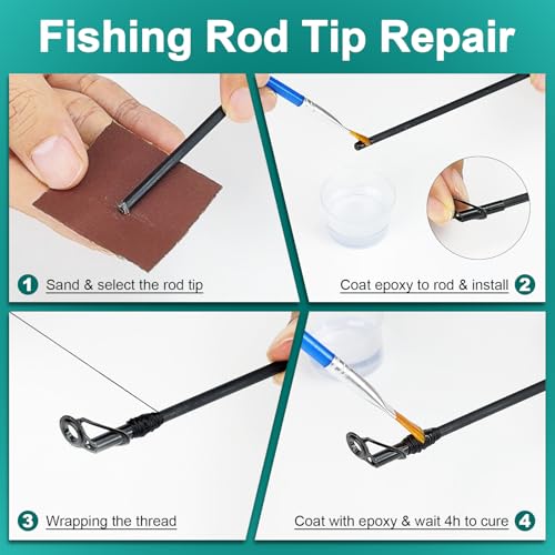 image for Ailiaili Fishing Rod Repair Kit - 3-IN-1 Fishing Pole Complete Supplie