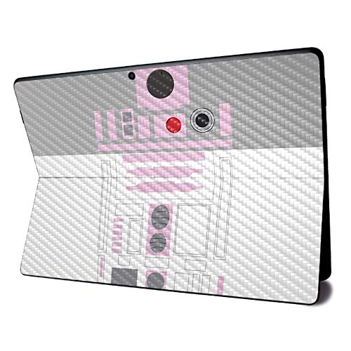 Image of MightySkins Carbon Fiber Skin for Microsoft Surface Pro X - Pink Cyber Bot | Textured Carbon Fiber Finish | Easy to Apply, Remove, and Change Styles | Made in The USA