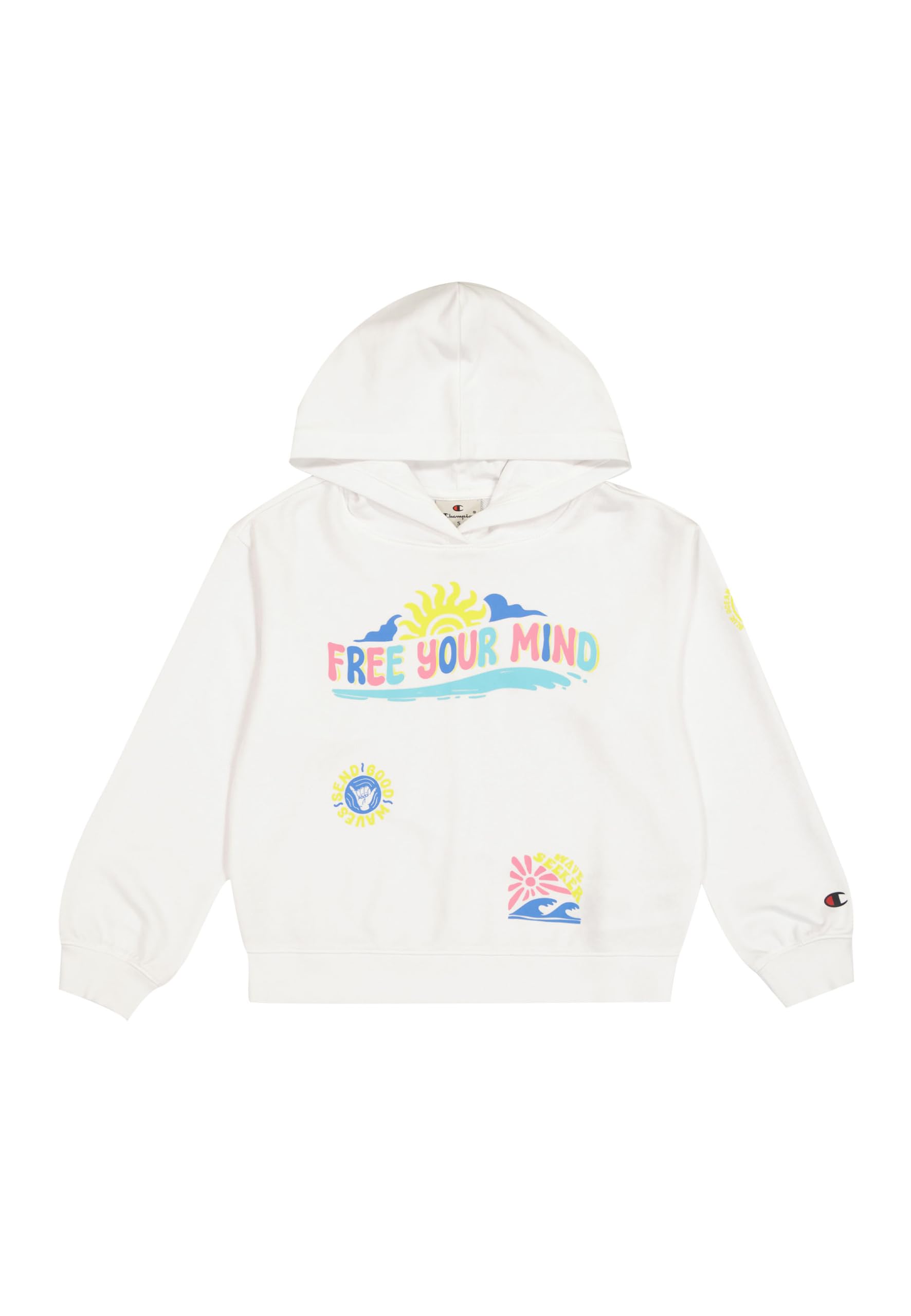 Champion Girl's Legacy Girl - Graphic Hoodie, White (WW001), XS