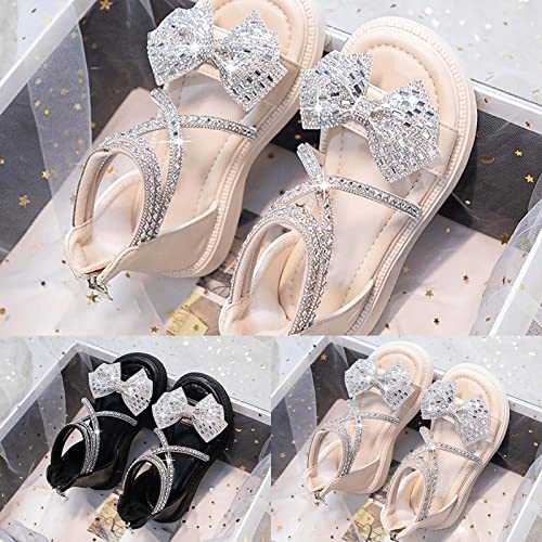 3 to 12 Years Kids Low Heel Foot Warmer Summer Rubber Sole Lightweight Breathable Rhinestone Bow Girls Beach2