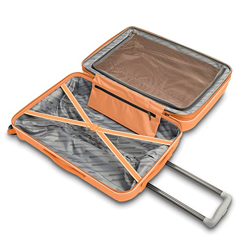 Image of American Tourister Stratum 2.0 Expandable Hardside Luggage with Spinner Wheels, 24-Inch Checked-Medium, Papaya