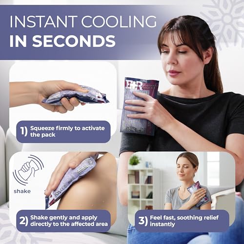 Image of Ever Ready First Aid Disposable Cold Compress - Instant Ice Pack for Injuries, Swelling & Pain Relief - 4.5 inch x 7 inch - 6 Pack