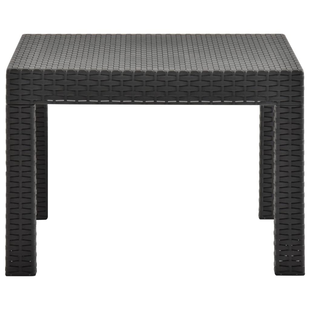 vidaXL Table de Jardin Meuble de Patio Table de Terrasse Table d'Extérieur Meuble de Jardin Arrière-Cour Balcon Anthracite 58x58x41 cm PP Rotin