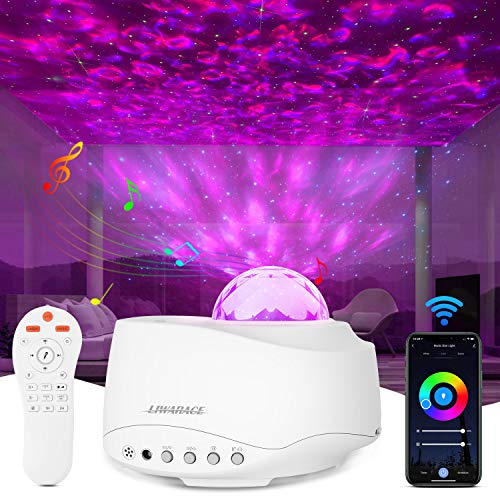 Star Projector Night Light,Htwon Galaxy Projector for Kids Bedroom Adults with Bluetooth Music Speaker & Remote Control Work with Alexa Google Home Nebula Sky Light Projector for Ceiling