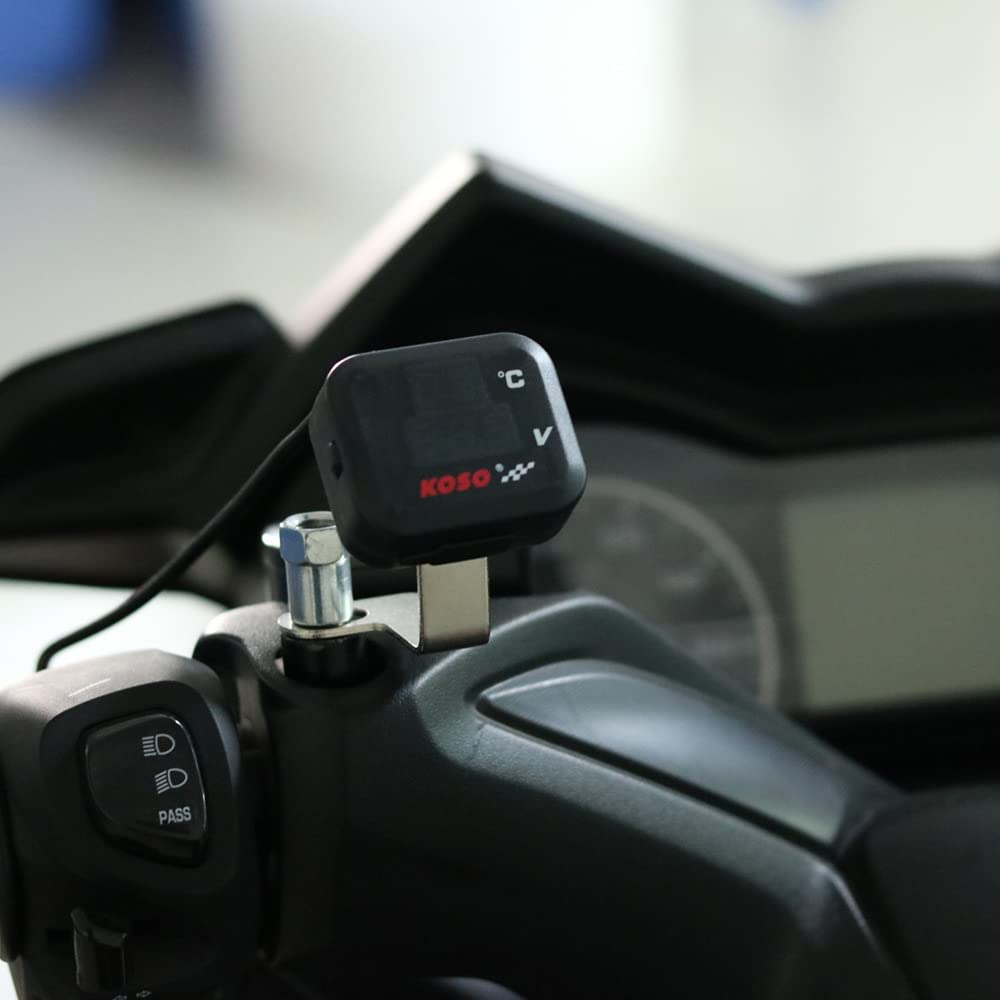 Moto Voltmetro Termometro Indicatore di temperatura Tensione Display digitale Caricabatterie USB per Vespa TMAX XMAX