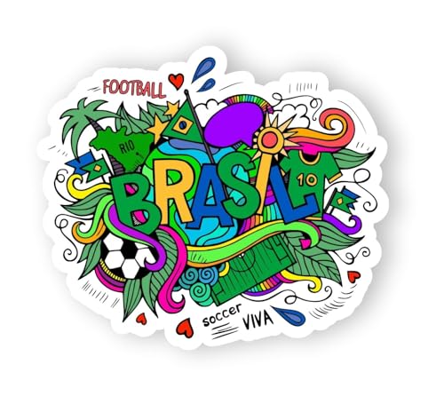Image of Brasil Acrylic Fridge Magnet - UV Textured Printed, Stylish Multicolor Magnet for Fridge, Wardrobe & Metal Surfaces, Pack of 1 (Brasil)