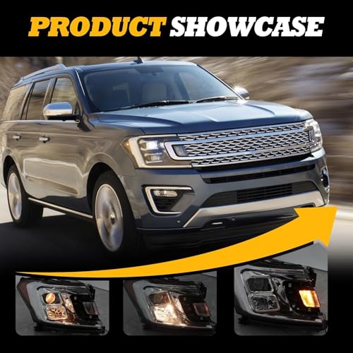 Jecoupoon Passenger Side Halogen Headlight Assembly Compatible with Expedition XLT Limitated 2018 2019 2020 w/Bulbs Right Headlamp JL1Z-13008-K by Jecoupoon - Image 5