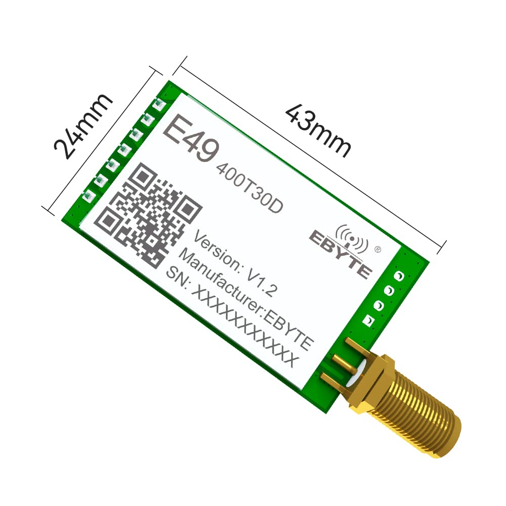 433MHz Wireless Data Transmission RF Module E49-400T30D 30dbm 5.6KM Low Power Narrowband Transmission Antenna Interface IPEX/Stamp Hole