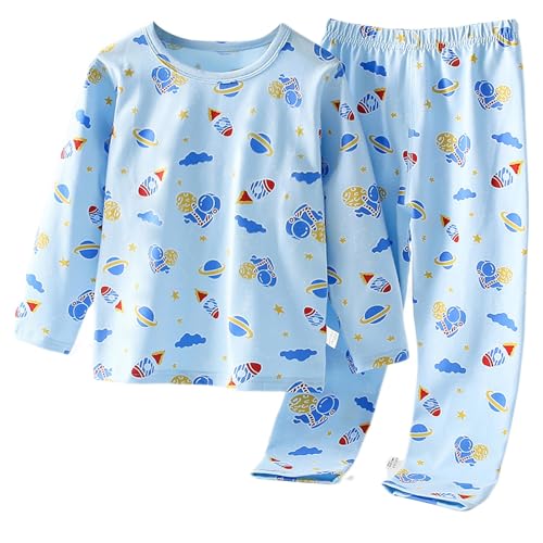 Kids Boys Girls 2PCS Cotton 𝗟oungewear Sets Unisex Toddler Long Sleeve Cartoon Print Tops+Pants Comfy 𝐏ajamas Outfits