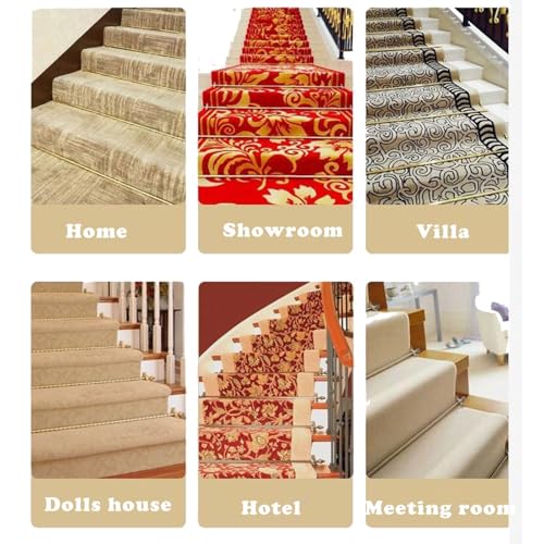 Varillas de metal para alfombras de escalera con terminales de pistón niquelados (81 cm) 7