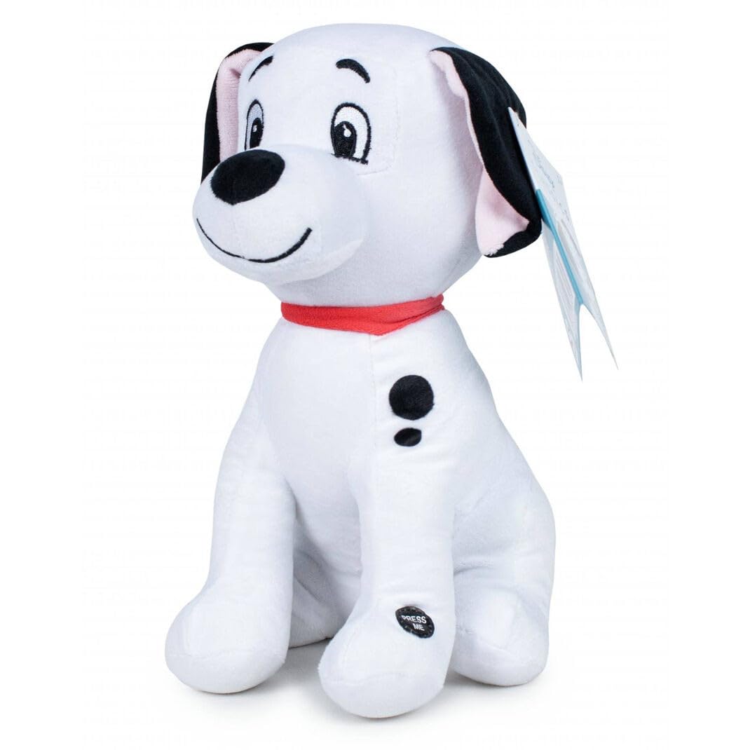 Lucky Plush Toy Disney 101 Charge Plush Toy with Sound 20cm Lying Dog, White, 20 cm