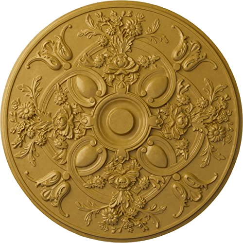 Ekena Millwork CM31BAIGS 31-1/4" x 2-1/4" Bailee Ceiling Medallion, Iridescent Gold