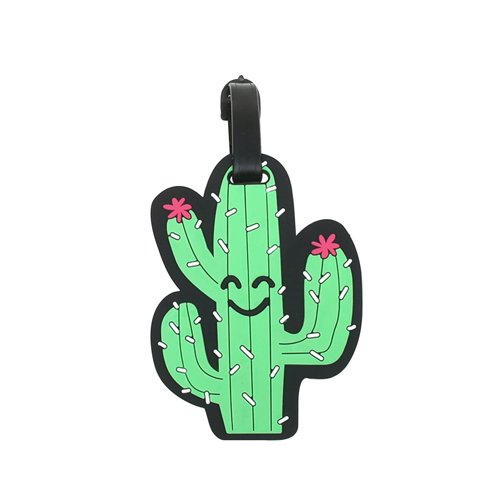 QFSHCute Silicone Luggage Tag for Women Men Unique Travel Bag Tags Funny Colorful Identifier Suitcase Label (Cactus)