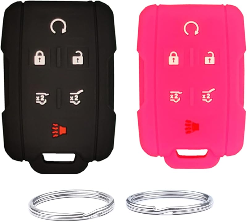Kit com 2 Capas de Silicone para Controle de Chave Automotiva UOKEY, 6 Botões, GMC Chevrolet e Modelos Compatíveis