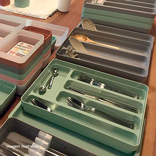 Organizador Suporte Multiuso De Gavetas Logic Para Talheres Chumbo