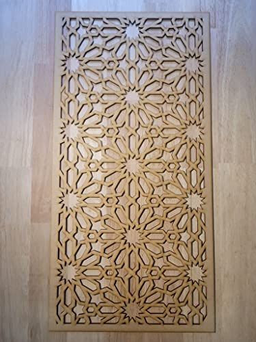 Georgian trellis Screen Radiator Cabinet wall Decorative Screening-grille- Perforated MDF panel (1200x600mm) 0042 (6mm thick MDF Primed White)