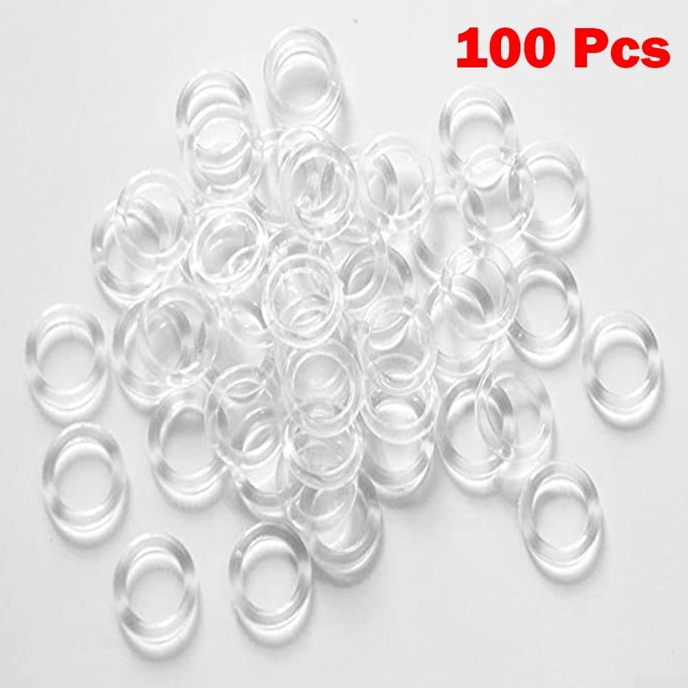 Anelli Trasparenti Per Tende A Pacchetto - 50 Pezzi, Diametro 16mm/11mm, Materiale Plastico
