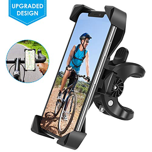Bike Phone Mount, One-Touch Release Bike Phone Holder, ã€Newestã€‘ Gobeigo Anti Shake and Stable 360Â° Rotation Cell Phone Bicycle/Motorcycle Handlebar Mount for iPhone, Samsung & Smartphone in 4\" - 7\"