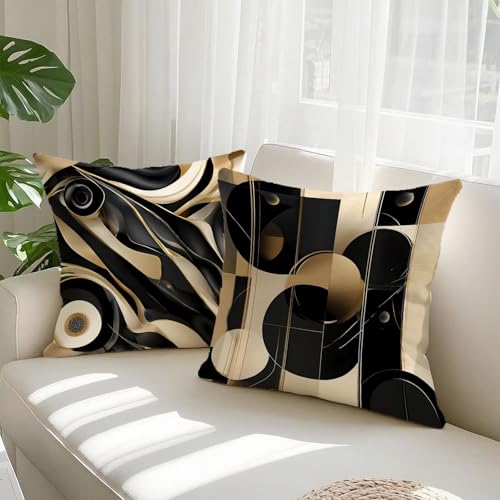 Housse de coussin vintage noire imperméable pour décorer le salon - 3