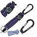 Techion[60-inch Disassembled Length]7-inch Braided Strong Paracord Survival Keychain Key Ring with [Compass][Carabiners][Quick Release Clip]