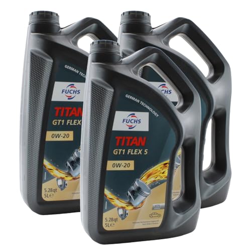 Aceite de Motor Fuchs 15 Litros 0W-20 Pack 3x5L